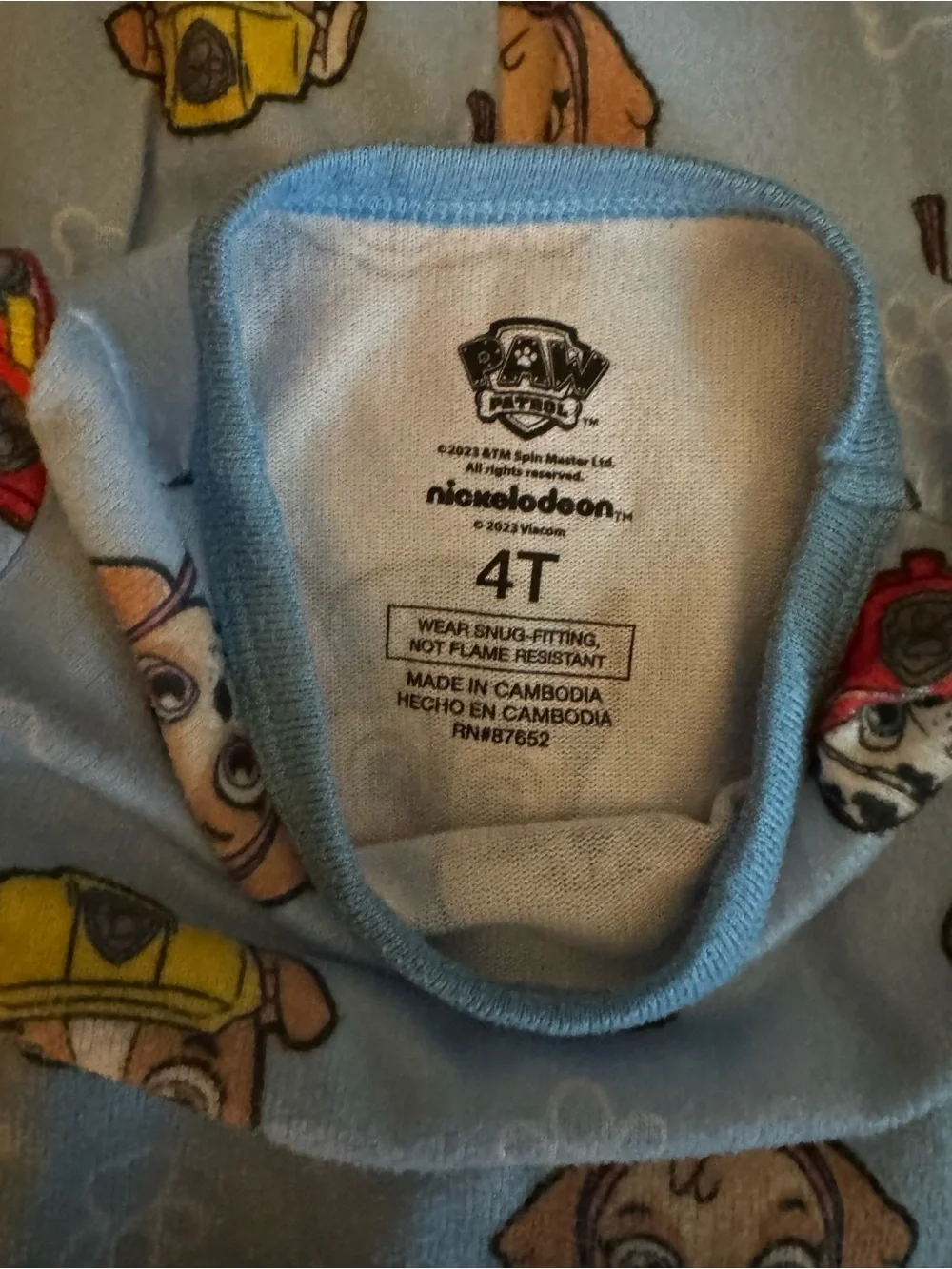 Nickelodeon Paw Patrol Light Blue Toddler Pajama Top